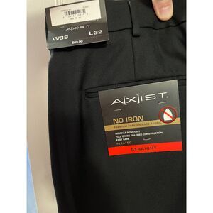 AXIST Ultra Series Straight Pleated No Iron Dress Pants Slacks Mens 38 x 32 NWT